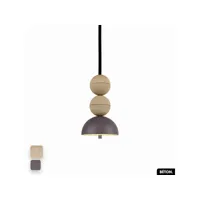 lampe de suspension en béton - bosfor concrete  sable - sparrow  2 balles  led 14w