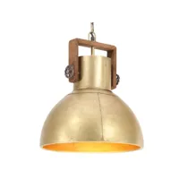 lampe suspendue industrielle 25 w laiton rond 40 cm e27