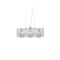 homemania lampe à suspension cage - blanc - 25 x 60 x 120 cm