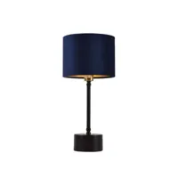 lampe de table lampe de bureau métal flanelle noir cuivre et bleu e14 39 cm helloshop26 03_0002511