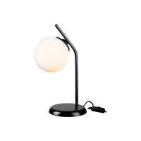 lampe de bureau grimsby en métal et verre 37 cm e27 noir / blanc [lux.pro]