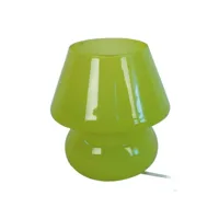 champignon - lampe de chevet champignon verre vert 60445