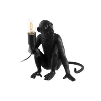 lampe de bureau singe résine noir - ouistiti - l 31 x l 31 x h 31 - neuf