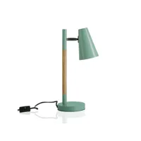 lampe de bureau vert amande et bois - sinaola