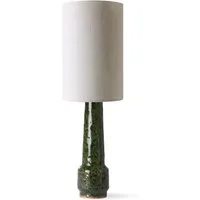 hkliving - retro pied de lampe de table, h 45 cm, lava green + abat-jour lin, ø 24,5 cm, naturel