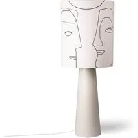 hkliving - cone pied de lampe de table, l, gris clair mat + printed faces abat-jour, l