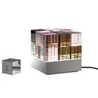 tecnolumen - cubelightmove led lampe de table avec cube radio, rose / noir