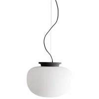 frandsen - supernate lampe suspendue, ø 38 x 29 h cm, blanc opale / noir
