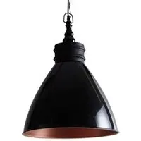 lampe à poser aubry gaspard - suspension en métal laqué et bois noir