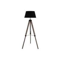 lampe de lecture atmosphera - lampadaire trépied bois runo - h. 145 cm - noir - runo
