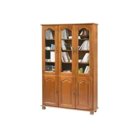 lampe de lecture beaux meubles pas chers bibliothèque chêne 6 portes l. 120 cm - l 120.6 x l 33 x h 182.2 cm