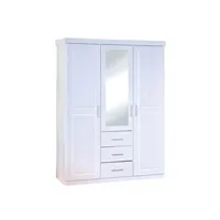 lampe de lecture inter link armoire avec miroir 3 portes 3 tiroirs pin vernis massif blanc nerod