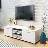 lampe de lecture vidaxl meuble tv à haute brillance blanc 140 x 40,3 x 34,7 cm