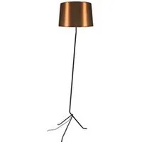 lampe de lecture tosel 51046 lampadaire droit métal noir et cuivre l 40 p 40 h 160 cm ampoule e27