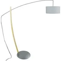 lampe de lecture tosel 51065 lampadaire arqué bois naturel et aluminium l 180 p 50 h 190 cm ampoule e27