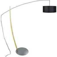 lampe de lecture tosel 51064 lampadaire arqué bois naturel et aluminium l 180 p 50 h 190 cm ampoule e27