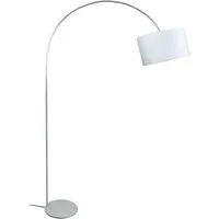 lampe de lecture tosel 50427 lampadaire arqué métal aluminium et blanc l 30 p 100 h 190 cm ampoule e27