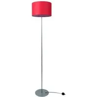 lampe de lecture tosel 50141 lampadaire droit métal aluminium et rouge l 35 p 35 h 153 cm ampoule e27