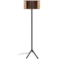 lampe de lecture tosel 51027 lampadaire droit métal noir et cuivre l 40 p 40 h 160 cm ampoule e27