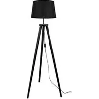 lampe de lecture tosel 51121 lampadaire trépied bois noir l 40 p 40 h 156 cm ampoule e27
