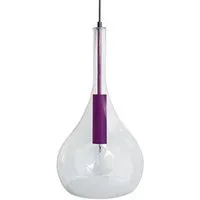 lampe de lecture tosel 13407 suspension larme verre violet l 25 p 25 h 108 cm ampoule e27