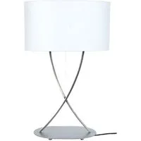 lampe de lecture tosel 62551 lampe de salon géométrique métal aluminium et blanc l 40 p 20 h 65 cm ampoule e27