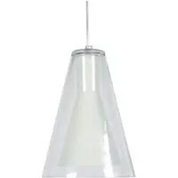 lampe de lecture tosel funnel suspension verre acier 20x20x90 cm blanc 12636
