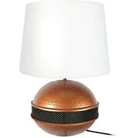 lampe de lecture tosel saigon big lampe a poser acier - 40x40x60cm cuivre noir 64195
