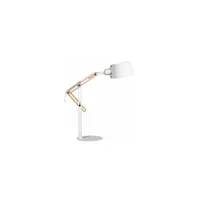 lampe à poser miliboo lampe à poser design en bois clair et métal blanc h60 cm billy
