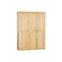 cali - armoire 3 portes bois massif naturel -
