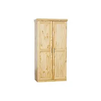 cali - armoire 2 portes bois massif naturel -