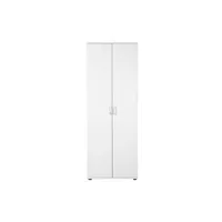 teo - armoire 2 portes 6 compartiments coloris blanc -