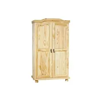 oliver - armoire 2 portes + penderie bois massif naturel -
