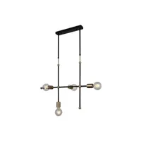 suspension home mania homemania lampe à suspension rena - lustre - lustre de plafond - or, noir en métal, 16 x 68 x 112 cm, 4 x e27, 40w