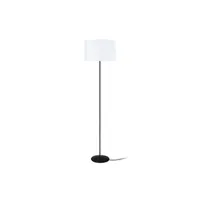 lampe de lecture tosel 51563 lampadaire droit métal noir et blanc l 35 p 35 h 153 cm ampoule e27