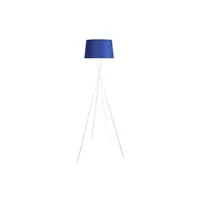 lampe de lecture tosel 51588 lampadaire trépied métal blanc et bleu l 60 p 60 h 150 cm ampoule e27
