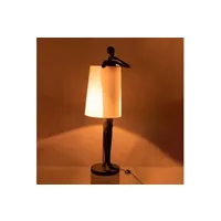 lampe à poser maison et styles lampadaire pied homme 45x43x140 cm en polyrésine marron et blanche