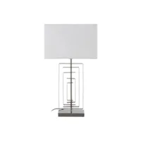 lampe à poser ixia lampe de table en métal argenté et blanc - métal - 35,50 x 21,50 x 68 cm