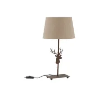 lampe à poser aubry gaspard - lampe en métal décor tête de cerf