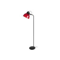 lampe de lecture tosel 95053 lampadaire liseuse articulé métal noir et rouge l 29 p 29 h 150 cm ampoule e27