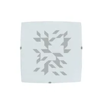 plafonnier tosel 40662 plafonnier carré verre gris l 40 p 40 h 9 cm ampoule e27