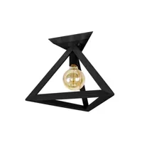 plafonnier tosel 40784 plafonnier géométrique bois noir l 35 p 35 h 35 cm ampoule e27