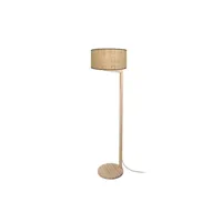 lampe de lecture tosel 51549 lampadaire droit bois naturel et multicolore l 40 p 40 h 163 cm ampoule e27