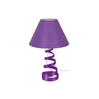 autres luminaires tosel 63285 lampe de chevet spirale métal violet l 25 p 25 h 39 cm ampoule e27