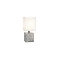 lampe à poser ideal lux kali-1 - lampe de table d'intérieur 1 lumière blanche avec abat-jour, e14
