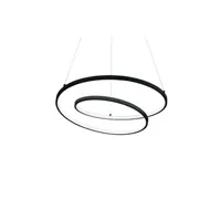 lampe à poser ideal lux suspension intégrée led swirl décorative noire, 3000k