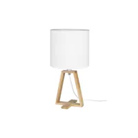 lampe à poser forlight nuts - lampe de table drum shade e27 40w blanc