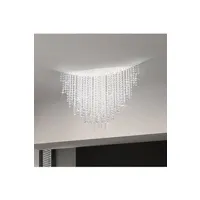plafonnier generique plafonnier design en cristal fonte di luce blanc mat 3 ampoules