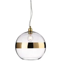 suspension firstlight products firstlight saturn - suspension à 1 ampoule globe dorée, verre transparent, e27