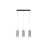 suspension italux hello - luminaire suspendu moderne en chrome, blanc à 3 lumières avec abat-jour blanc, e27